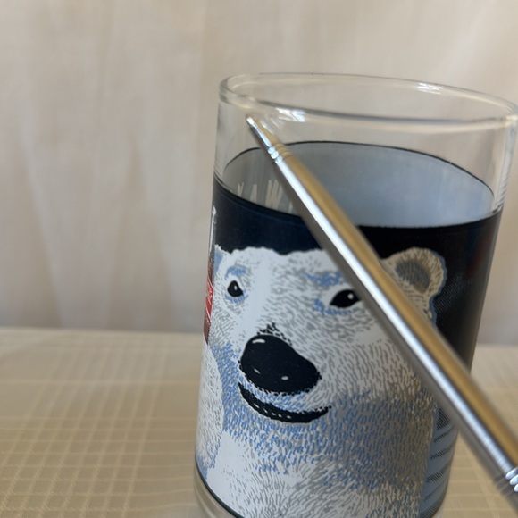 Coca Cola Always Cool Polar Bear Glass Tumblers Drink Cups 16oz Set of 6 VINTAGE